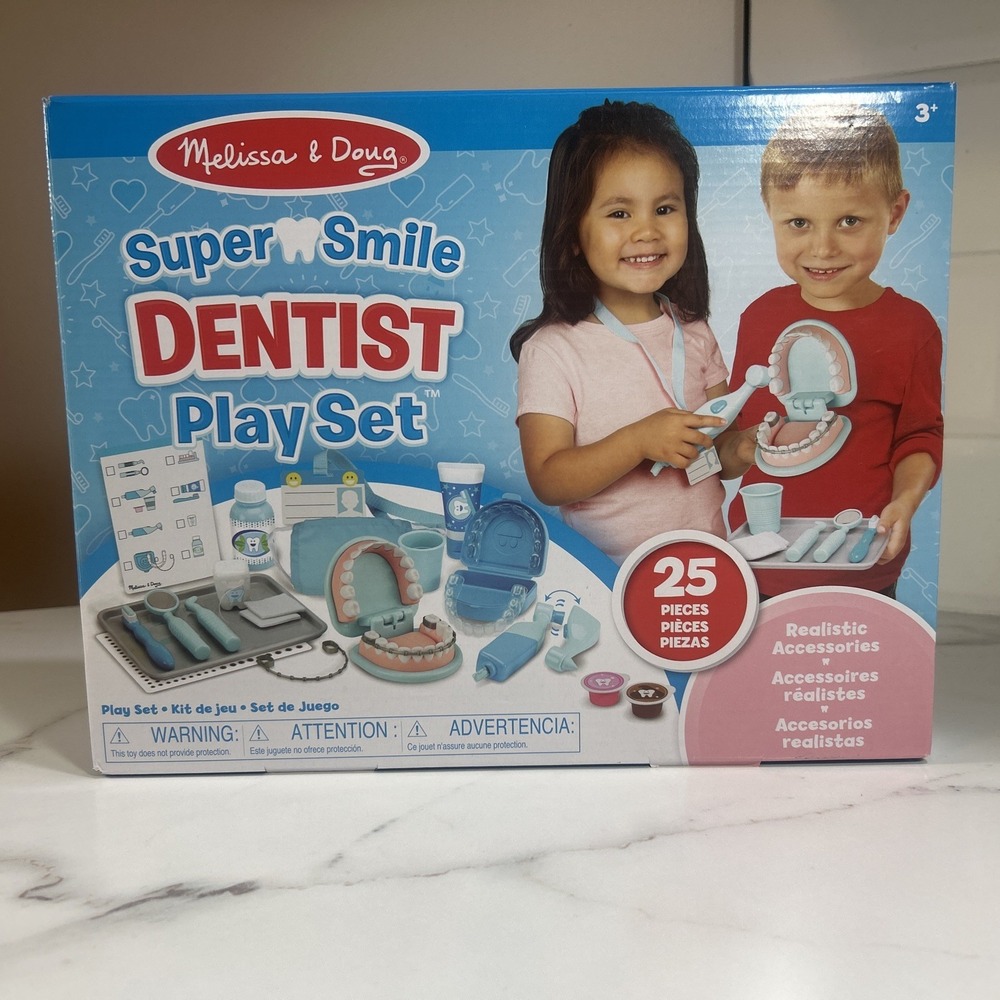 Melissa & Doug Super Smile Dentist Kit Play Set of Teeth and Dental Accessories